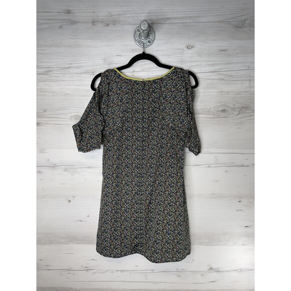 BCBGeneration Dress Womens XS Black Multi Cold Shoulder V-Neck Floral K0L6H109 - Picture 11 of 12